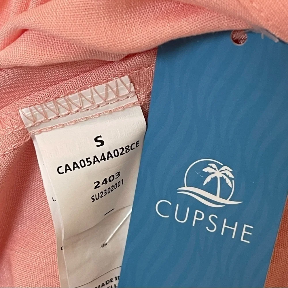 CUPSHE Maxi V Neck Twisted Sleeveless Cutout Self Tie Long Summer Formal Dress - Picture 7 of 8